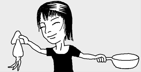 イカを揚げるときは皮をむいて