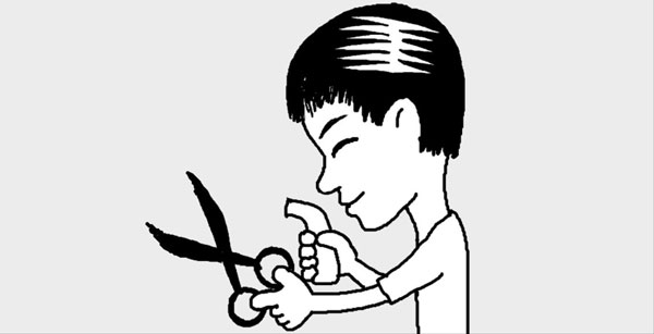 はさみの刃に接着剤が付いたら