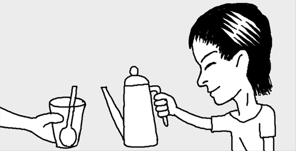 ガラスのコップにお湯を入れるときは