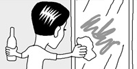 窓ガラスにクレヨンで落書きされたら