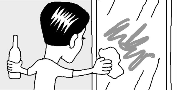 窓ガラスにクレヨンで落書きされたら