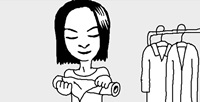 スカーフがシワにならないように