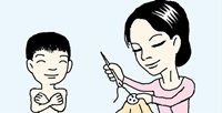 子ども服のボタンを縫うときは