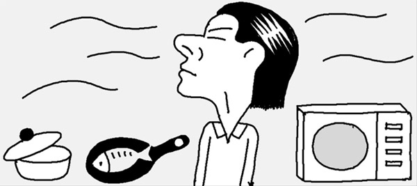 部屋の中に付いた食べ物のにおいには