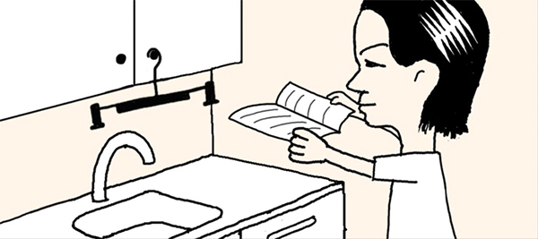 ズボン掛けで料理本を見やすく