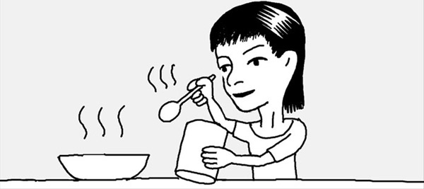 ハチミツをスプーンですくう時は