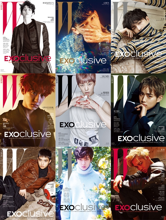 EXO、9種類のカバー写真公開＝「W KOREA」