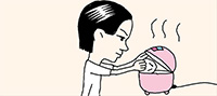 ご飯を炊く時にゆで卵も