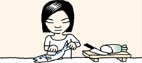 魚のうろこをきれいに取るには