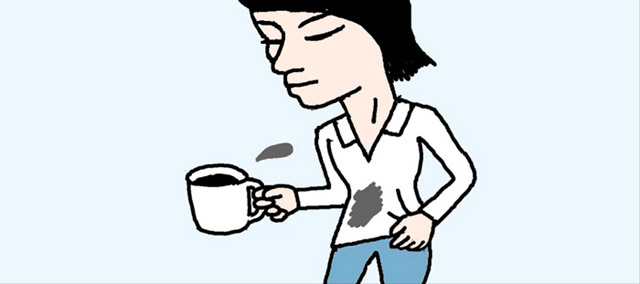 コーヒーの染み抜きには炭酸水