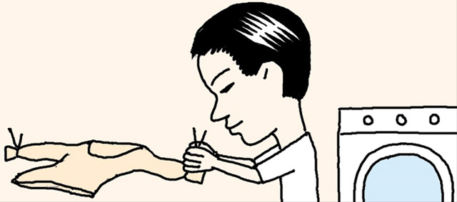 ニット類を洗濯して乾かす時は