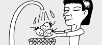 イチゴを洗う時はへたを取らないで
