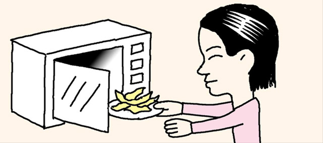 電子レンジの頑固な汚れにはミカンの皮
