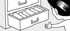 引き出しの中のシャツを見つけやすくするには