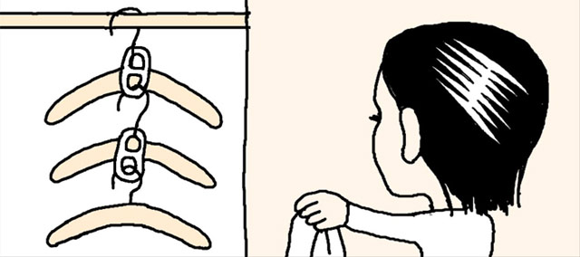 缶のプルタブでハンガーを3段に