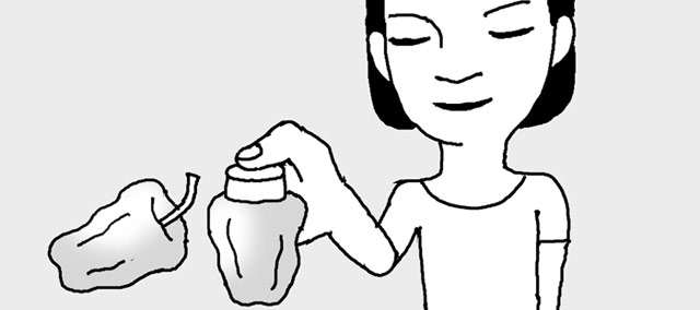 ピーマンのへたを取るには