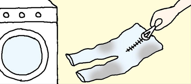 ジーンズはファスナー閉めて、シャツはボタン外して