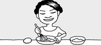 ひき肉をいためる時は泡立て器で