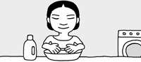 麻の衣類を洗濯する時は