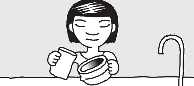 土鍋を洗う時はコメのとぎ汁で