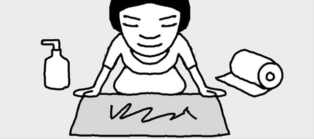 マットに付いたボールペンのインクを消すには