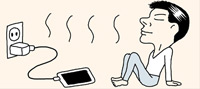 携帯電話のバッテリーの充電を早くしたい時は