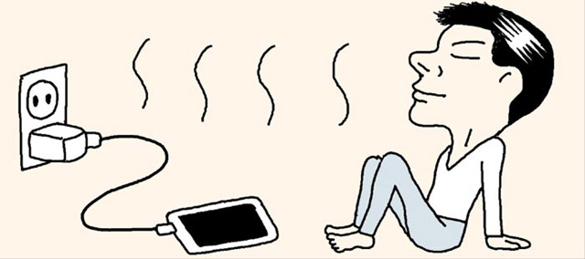 携帯電話のバッテリーの充電を早くしたい時は