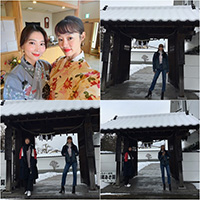 オ・ユナ&チェ・ヨジンが日本旅行、浴衣姿でパチリ