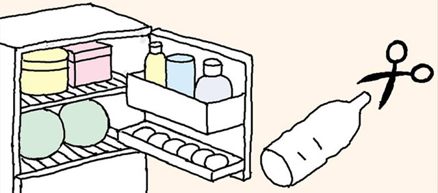 卵はペットボトルへ