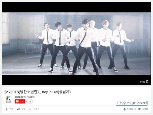 防弾少年団「Ｂｏｙ　Ｉｎ　Ｌｕｖ」のＭＶ　再生２億回超え