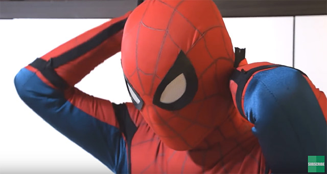 驚きのスゴ技：本物みたい！　手作りのスパイダーマン・スーツ