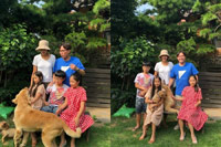 ユン・ジョンシン&田美螺夫妻、子ども3人と一緒に家族写真