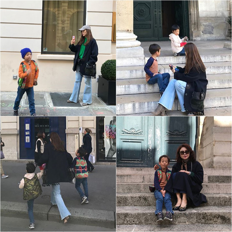 人気双子、ママと一緒にパリ旅行