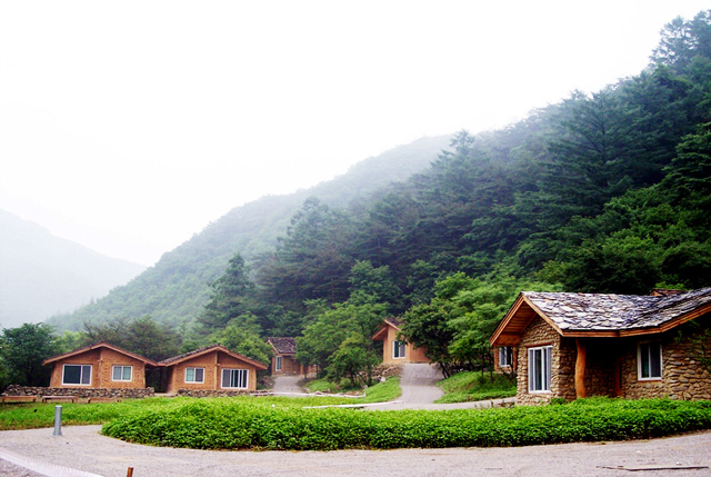 「明巌山菜健康村」は、山と渓谷（明巌渓谷）を抱える清浄地域の村だ