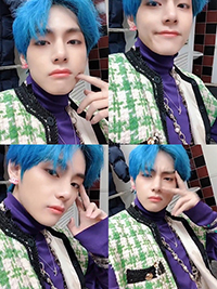 鮮やか! 青い髪も似合う防弾少年団V