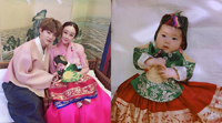 娘の生後100日を記念するハム・ソウォン&ジン・ファ夫妻