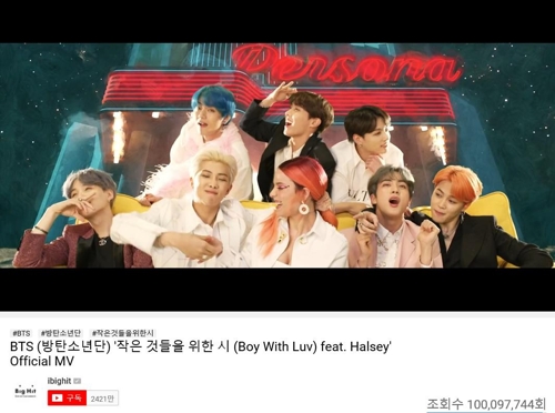 ＢＴＳの新曲ＭＶ　史上最速で再生１億回突破