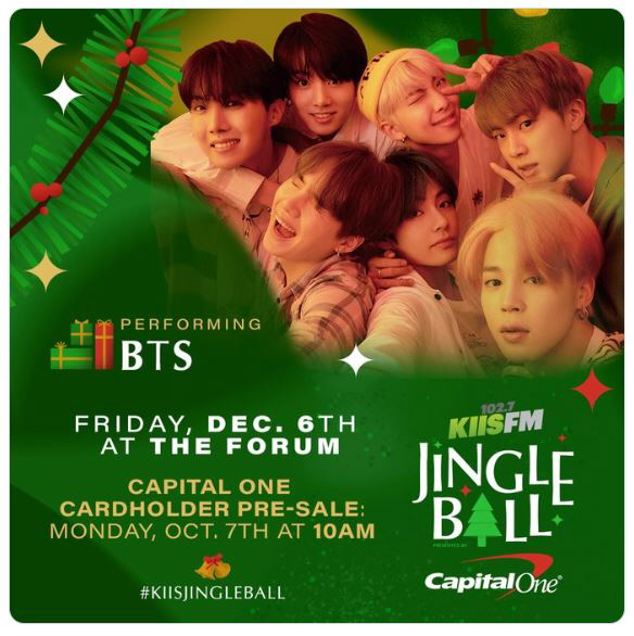 BTS、米国で年末公演「Jingle Ball」に出演確定