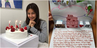 笑顔のシン・エラ 誕生日に子どもたちから手書きのバースデーカード