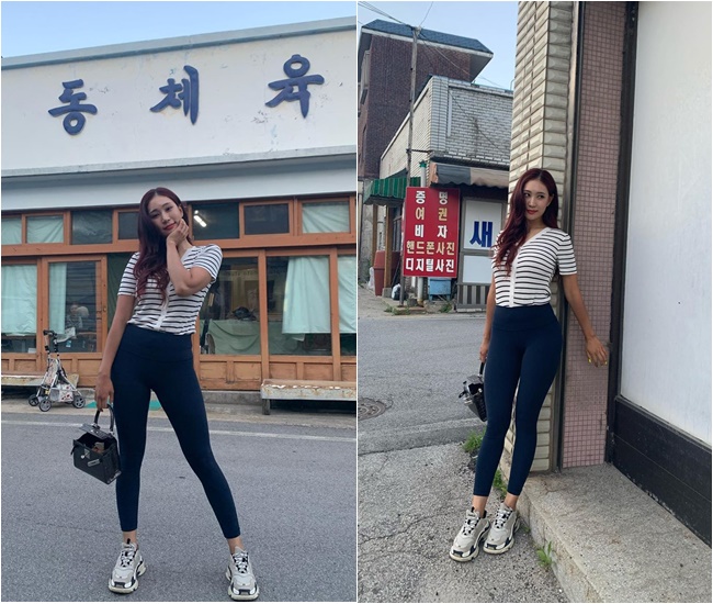 日常も圧倒的な美ボディ、ユ・ヒョンジュがレギンス姿をアピール