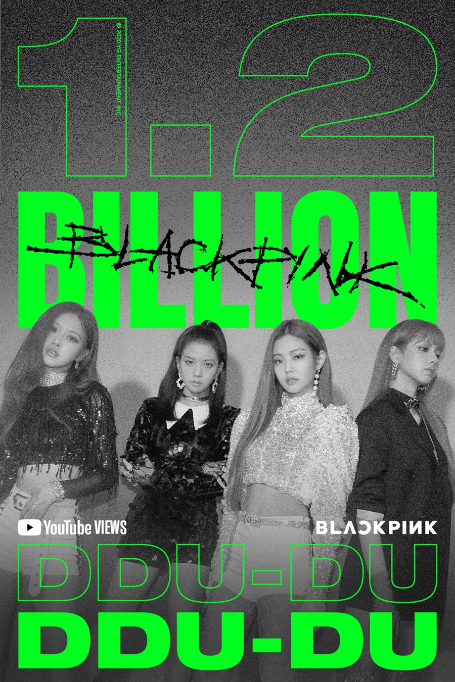 BLACKPINK「DDU-DU DDU-DU」MV再生回数12億回突破、K-POPグループ初の大記録