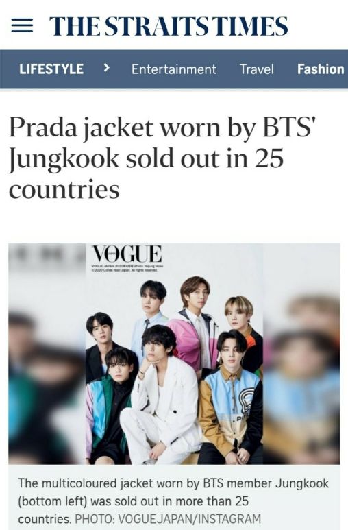 「JUNG KOOKが着たPRADAのジャケット、25カ国で品切れ」