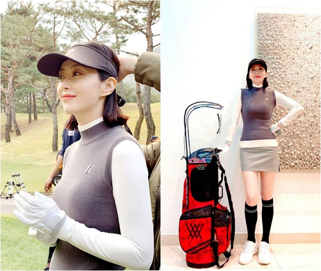 「ゴルフ全く打てない」ソン・ユナ…でもゴルフウエア姿は優雅に！