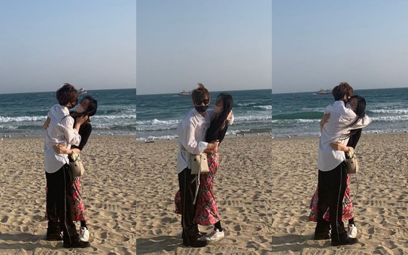 ハム・ソウォン、18歳年下夫と海辺で大胆な愛情表現
