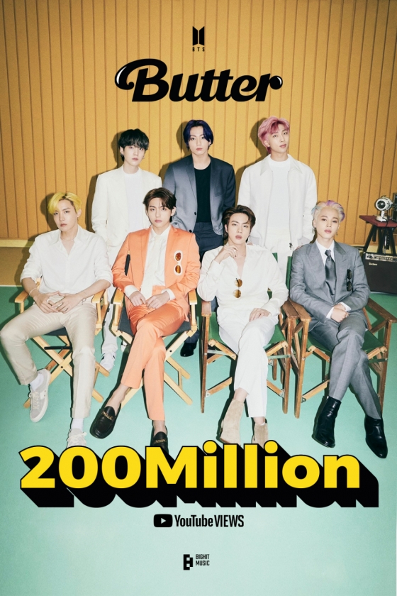 BTSの「Butter」MV、公開から四日で再生2億回達成