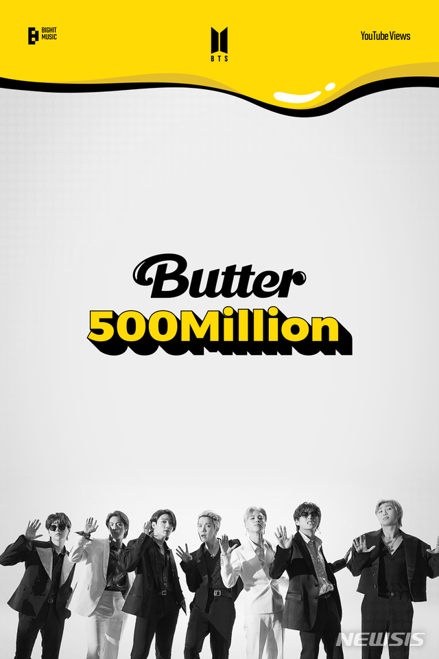 BTSの「Butter」MV、再生5億回突破