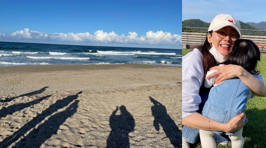 チェ・ジウ、夫＆娘と海辺でどうしたの？