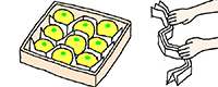 ミカンを箱に入れる時は新聞紙を