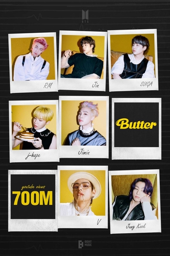 ＢＴＳの「Ｂｕｔｔｅｒ」ＭＶが再生７億回超え　１０作目