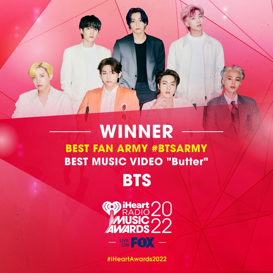 BTS　米「iHeartRadio Music Award 2022」で2冠